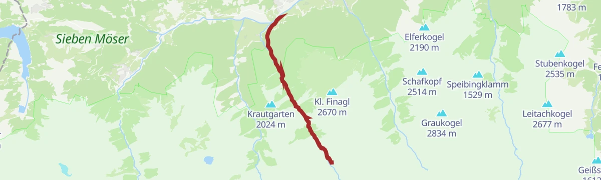 Route map: Neukirchen: Einödbrücke - Stockeralm - Aschamalm